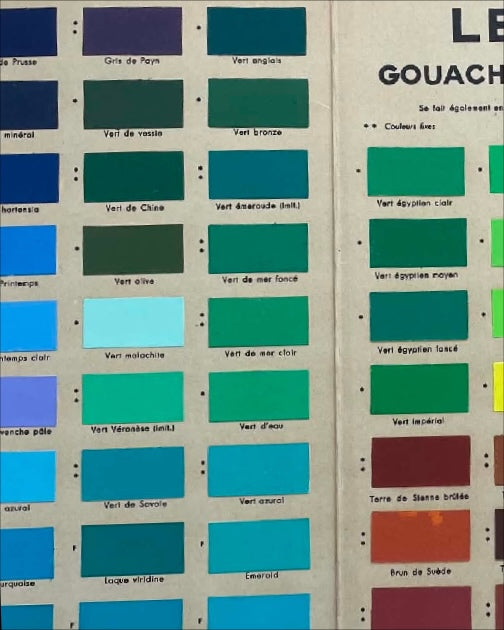 Lefranc Paris Vintage Gouache Colour Chart