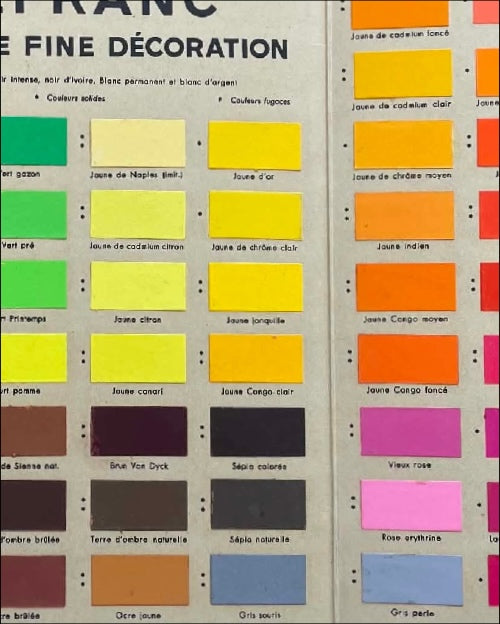 Lefranc Paris Vintage Gouache Colour Chart