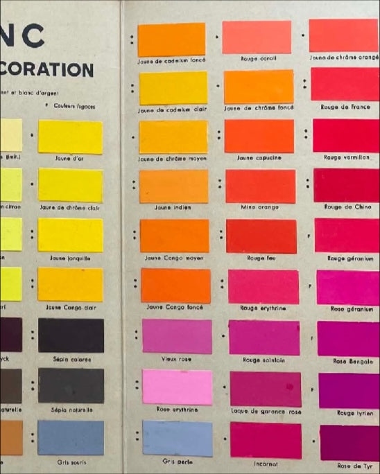 Lefranc Paris Vintage Gouache Colour Chart